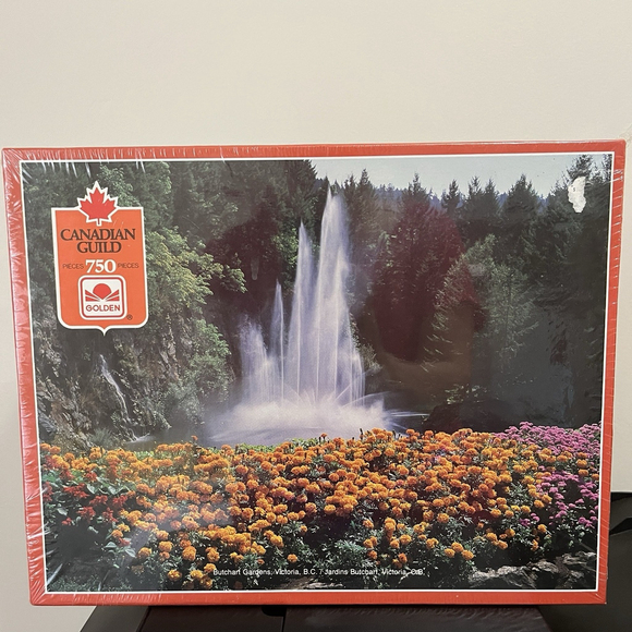Canadian Guild Other - Canadian Guild Golden 750 Pieces Jigsaw Puzzle Butchart Gardens Brand New Sealed